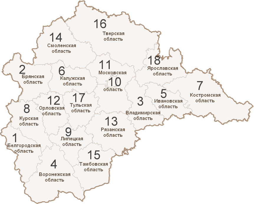 Такси по областям ЦФО